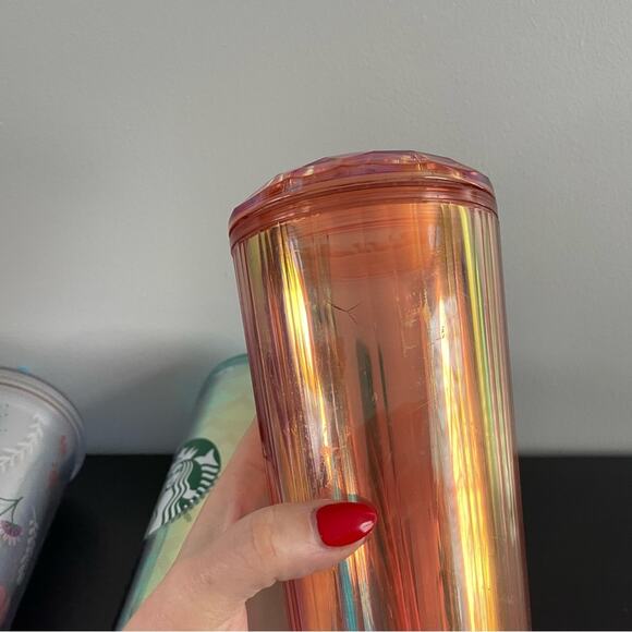 Starbucks Bundle Deal 4 Tumbler Cups Mermaid Opaque Bird Floral Dome Drink Cold - Picture 2 of 5